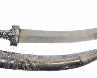 Antique Ottoman Empire Silver & Gold Wash Sword 