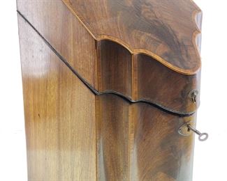  George III English Georgian Mahogany Cutlery Box 