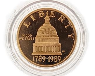  1989 U.S. Mint Gold $5 Congressional Proof Coin 