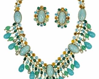  Vintage Schreiner New York Signed Jewelry Suite 