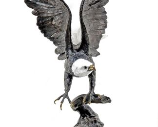  Jules Moigniez Bald Eagle Bronze Sculpture 