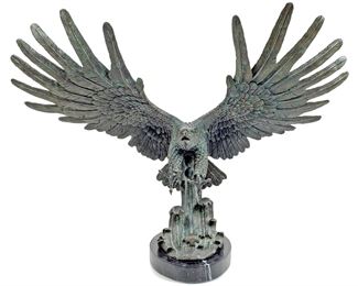 Large American Bald Eagle Bronze Sculpture 