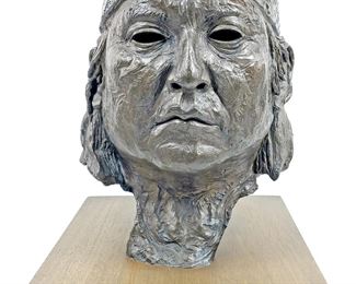  Ellie Hamilton (1952-1982) 'R. C. Gorman' Bronze Portrait 