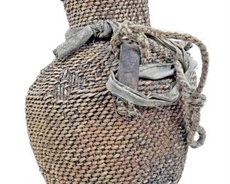  c.1910 Native American Navajo Woven Canteen Olla 