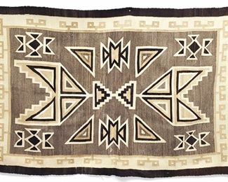  1930s Native American Navajo Two Gray Hills Rug 