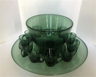 Mid Century Anchor Hocking Punch Set 