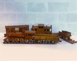 Schneiders Woodcrafts Walnut Model Train 