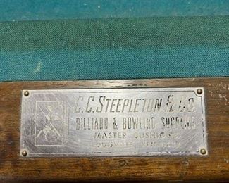 CC Steepleton and Co., Billiard and Bowling Supplies, Louisville, Kentucky