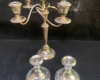 Alvin And Gorham Weighted Sterling Silver Candlesticks
