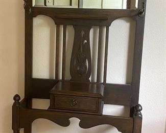 Antique Wooden Hall Tree