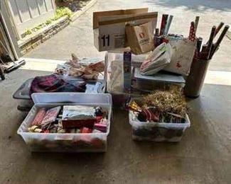 Christmas Wrapping Paper Ribbon Ornaments Artificial Tree String Lights And More