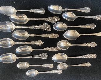 Collectible Sterling Silver Spoons Christmas Floral and More