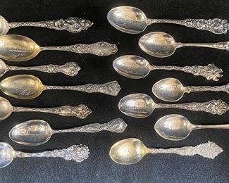 Collectible Sterling Silver Spoons Nebraska Wisconsin Ohio Illinois