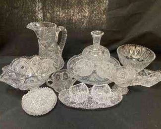 Cut Crystal Vase Small Dishes Decanter and More