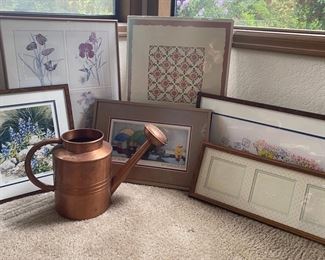 Janis McCarty Floral Print Beth Hendrickson Logan Singing in the Rain Print Copper Watering Can