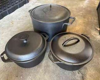 Lodge and ChefMate Cast Iron Dutch Ovens and Suit Stal Enamel Canning Pot