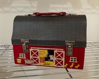 USA Made Vintage Metal THERMOS Barn Lunchbox