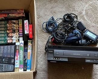 VHS Collection Disney Dumbo James Bond Ben Hur and VHS Player And Dvdblue Ray Player