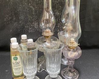 Vintage Glass Oil Lamps
