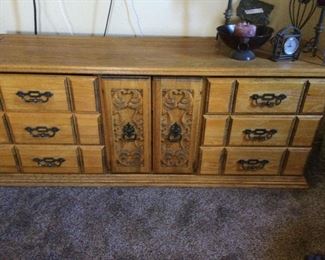 Large Solid Wood Dresser with Mirror