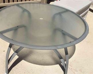 Patio Glass Table and Storage