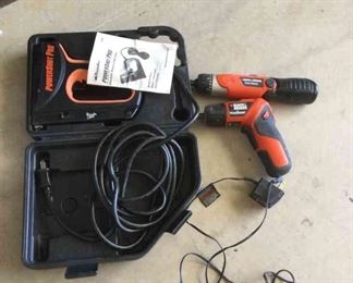 Power Shot Staple Gun and 2 Black Decker Pivot Drivers