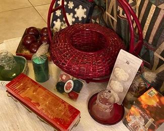 Remarkable Red Basket Holiday Decor