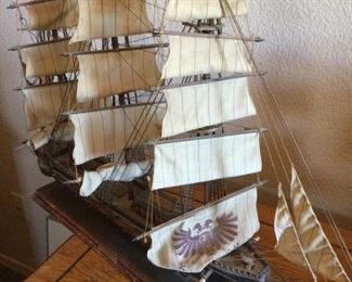 Vintage Fragata Espanola Handmade Wood Ship