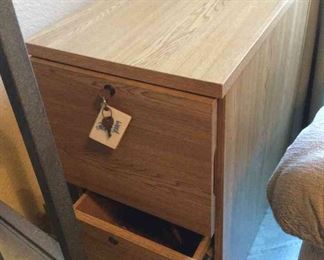 Wooden Filing Cabinet and Beautiful Mirror