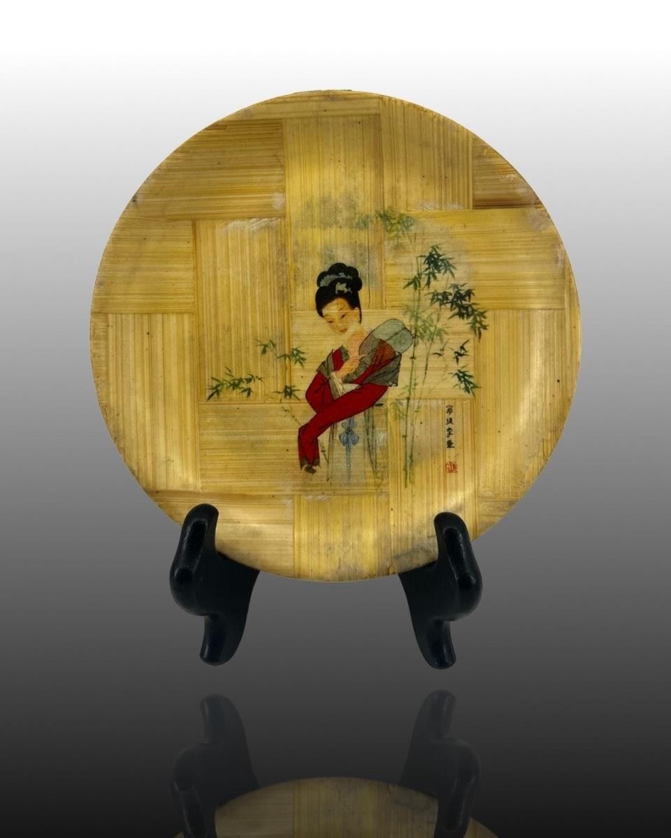 Vintage Taiwanese Bamboo Plate
