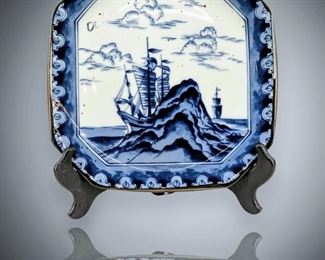 Japanese Hand Painted Sailboat Art Plate
