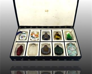 10pc. Antique Chinese Snuff Bottle Collection
