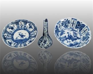 3pc. Ming Dynasty Porcelain China Set
