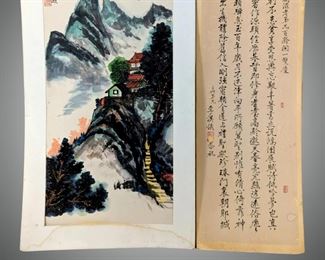 2pc Antique Culture Calligraphy Paintings
