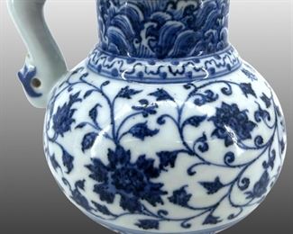 Blue & White Ming Dynasty Porcelain Tankard
