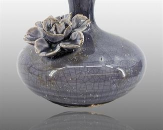 Purple Glazed Chinese Porcelain Rose Vase
