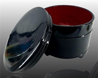 Black & Red Lacquered Wooden Box
