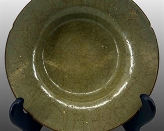 Song Dynasty Green Glazed Porcelain Plate
