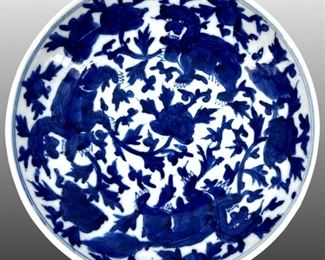 Qing Dynasty Blue & White Porcelain Plate
