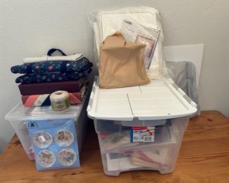 Collection Of Crossstitch Kits Quilt Covered Thread And Needle Booklet Flour Sacks And More