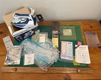 Olfa Rotary Mat Set New Rowenta Steam Iron Ironing Board Cover Grid Measuring Squares Wooden Peg Quilt Holder And More