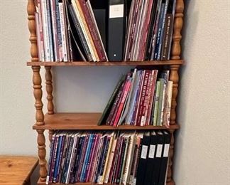 Quilting And Sewing Books and Wooden Shelf