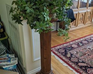 Faux plant & pedestal