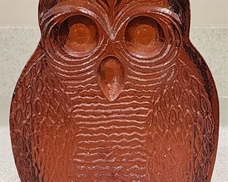 Pre-Sale: Blenko Amber Owl Bookend