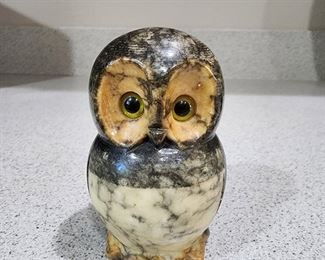 Pre-Sale: Genuine Alabaster Owl Figurine Hand Carved Made in Italy