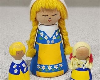 Pre-Sale: 3 Swedish wood Dolls
