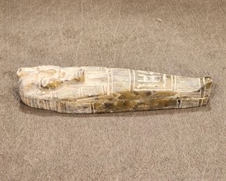 Pre-Sale: Vintage Egyptian Handmade stone Sarcophage Figurine Egyptian Art Hieroglyphic Text
