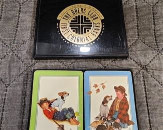 Pre-Sale: The Doers Club First Colonial Banks Norman Rockwell Playing Cards
