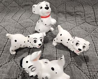 Vintage Lot of 4 Disney 101 Dalmatians Ceramic Puppy Dog Figurines