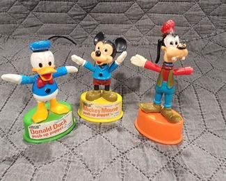 Vintage Mickey Mouse, Goofy, & Donald Duck Push Up Puppets